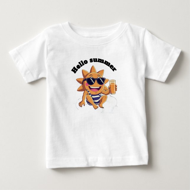 Hello summer  baby bodysuit (Front)