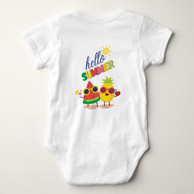 "Hello summer" baby bodysuit (Back)