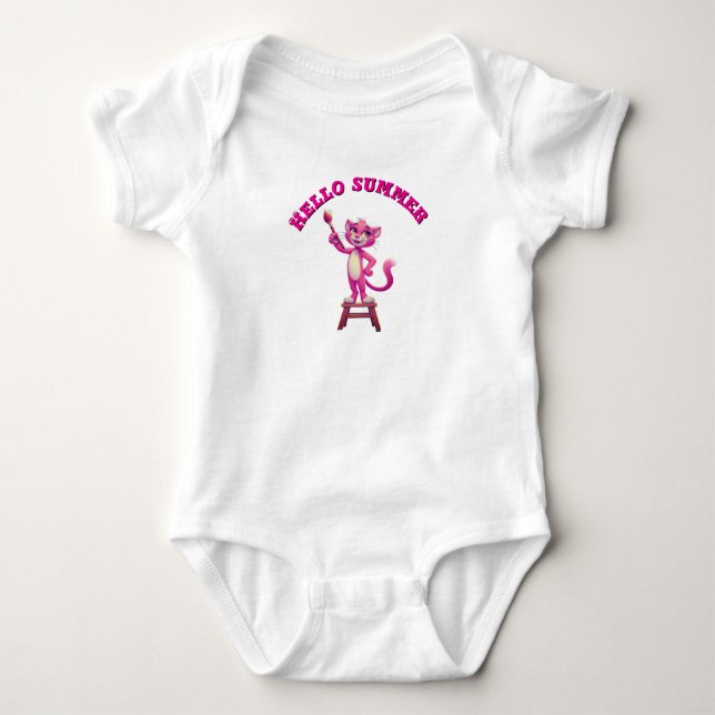 Hello summer  baby bodysuit (Front)