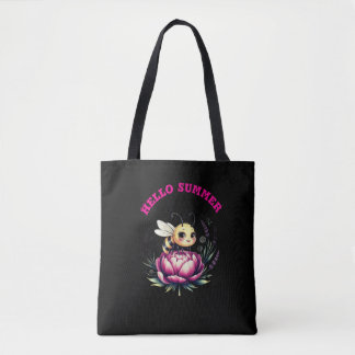 Hello summer baby bodysuit tote bag