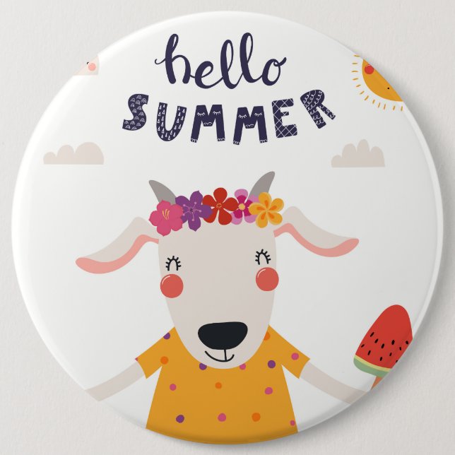 Hello Summer Badge Button (Front)