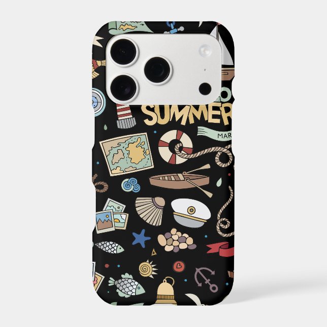 Hello Summer Beach Nautical Fun Tropic Case-Mate iPhone Case (Back)