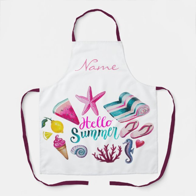 Hello Summer Beach Thunder-Cove Apron (Front)