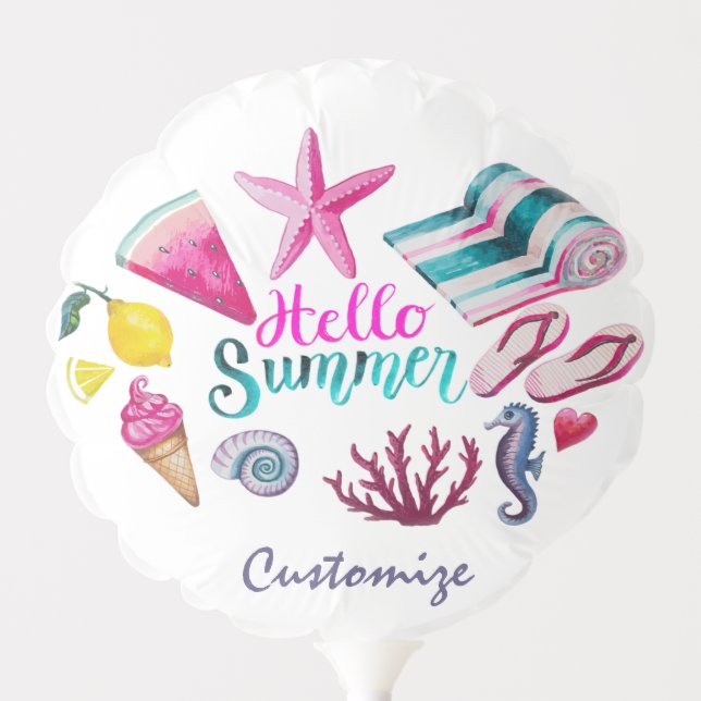 Hello Summer Beach Thunder-Cove  Balloon (Front)