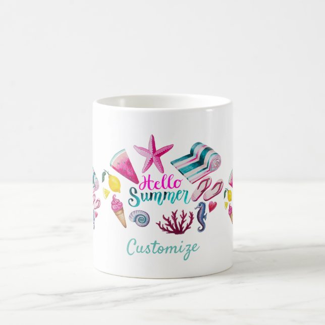 Hello Summer Beach Thunder-Cove Coffee Mug (Center)