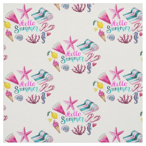 Hello Summer Beach Thunder-Cove  Fabric
