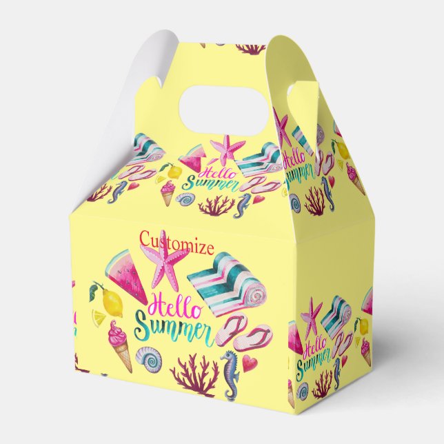 Hello Summer Beach Thunder-Cove  Favor Boxes (Front Side)