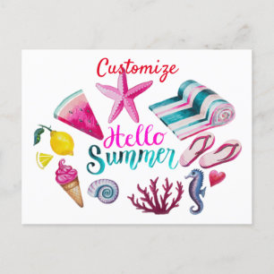 Hello Summer Beach Thunder-Cove Postcard