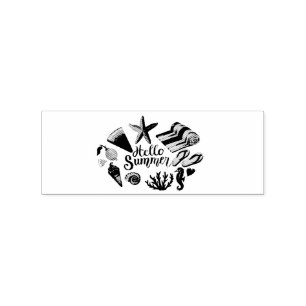 Hello Summer Beach Thunder-Cove Rubber Stamp