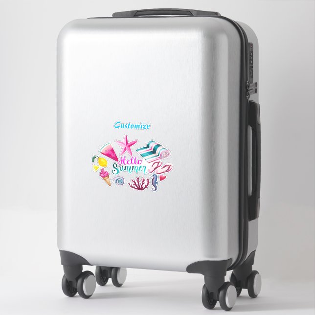 Hello Summer Beach Thunder-Cove Sticker (Suitcase)