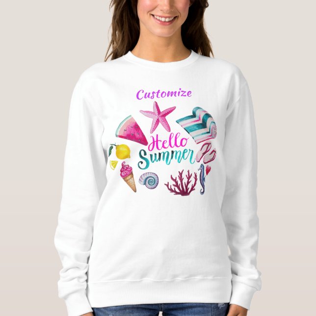 Hello Summer Beach Thunder-Cove Sweatshirt (Front)