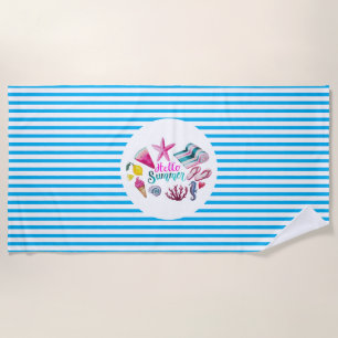 Hello Summer Beach Towel