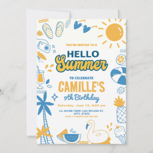 Hello summer Birthday Invitation