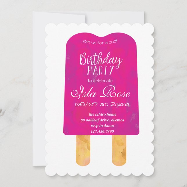 Hello Summer Birthday Party Invitation (Front)