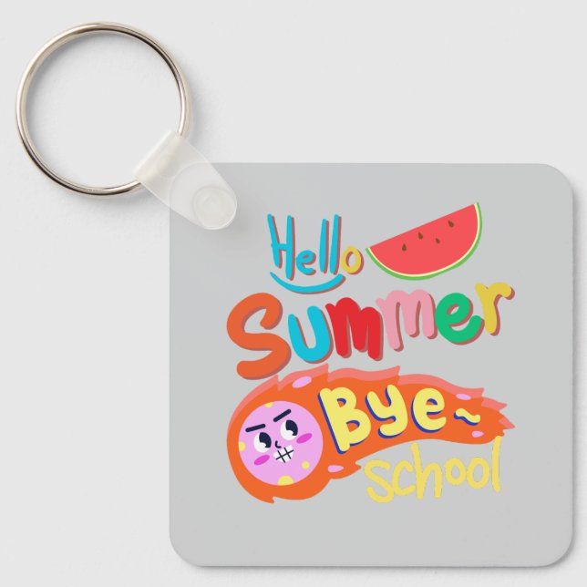 Hello Summer Bye School Art Keychain (Front)