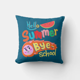Hello Summer Bye School Throw Pillow