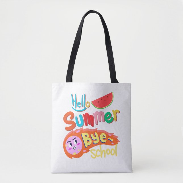 Hello Summer Bye School Tote Bag Art (Front)