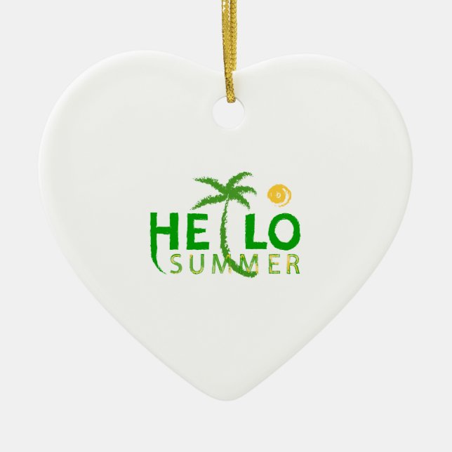 Hello Summer Ceramic Ornament (Front)