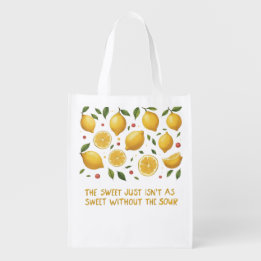 Hello Summer Citrus Lemon Reusable Shopping Bags