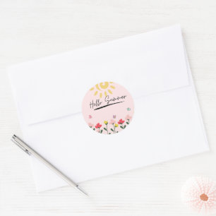 Hello Summer Classic Round Sticker