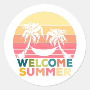 HELLO SUMMER CLASSIC ROUND STICKER