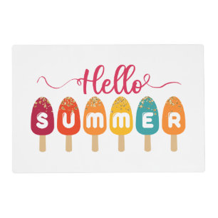 Hello Summer Colorful Popsicle Placemat