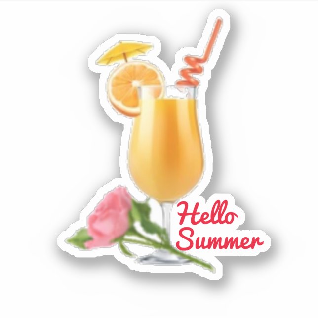 Hello Summer contour Sticker (Front)