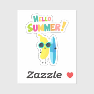 Hello Summer! Cool Banana Funny Vacation Sticker