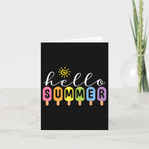 Hello Summer Cool Colorful Popsicle Graphic Summer Card