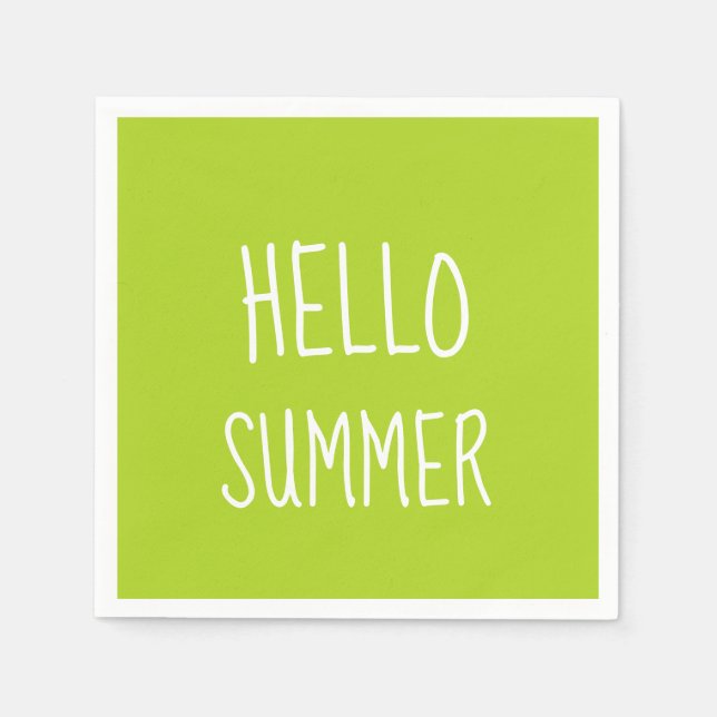 Hello summer cool typography colorful    napkins (Front)