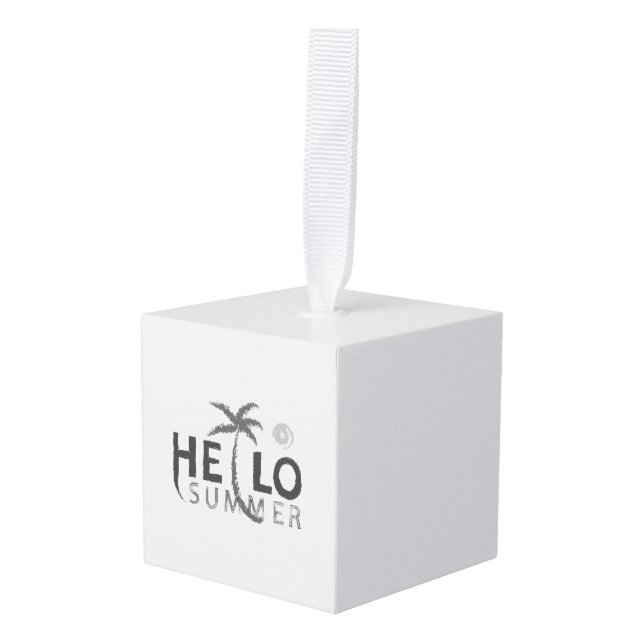 Hello Summer Cube Ornament (Front Angled)