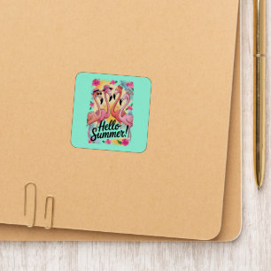 Hello Summer Cute Flamingo Beach Vacation Tropical Patch