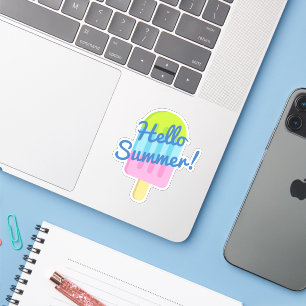 Hello summer cute popsicle ice cream vinyl sticker