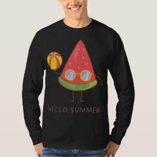 Hello Summer Cute Watermelon Sunglasses Vacation B T-Shirt