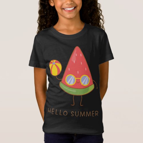 Hello Summer Cute Watermelon Sunglasses Vacation B T_Shirt