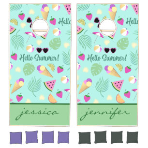 Hello Summer Design  Cornhole Set