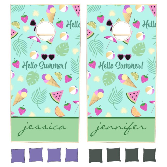 Hello Summer Design  Cornhole Set (Set)