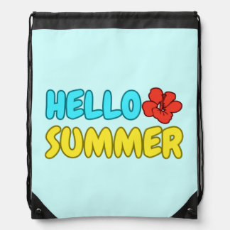 Hello Summer Drawstring Backpack