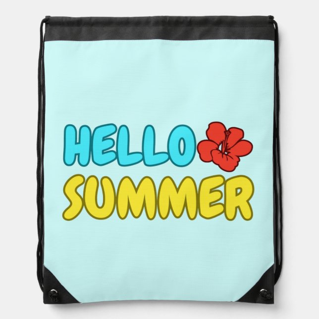 Hello Summer Drawstring Backpack (Front)