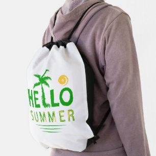 Hello Summer Drawstring Bag