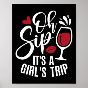 Hello Summer Family Vacation Oh Sip Its A Girls Tr Poster