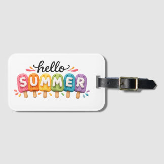 Hello Summer Faux Yarn Design Luggage Tag