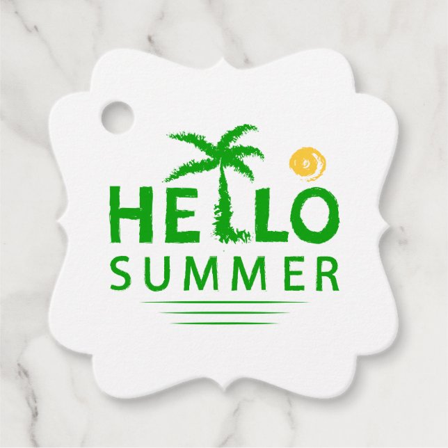 Hello Summer Favor Tags (Front)