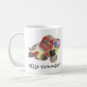 Hello Summer Fish Corals Tropical Sea Watercolor Coffee Mug