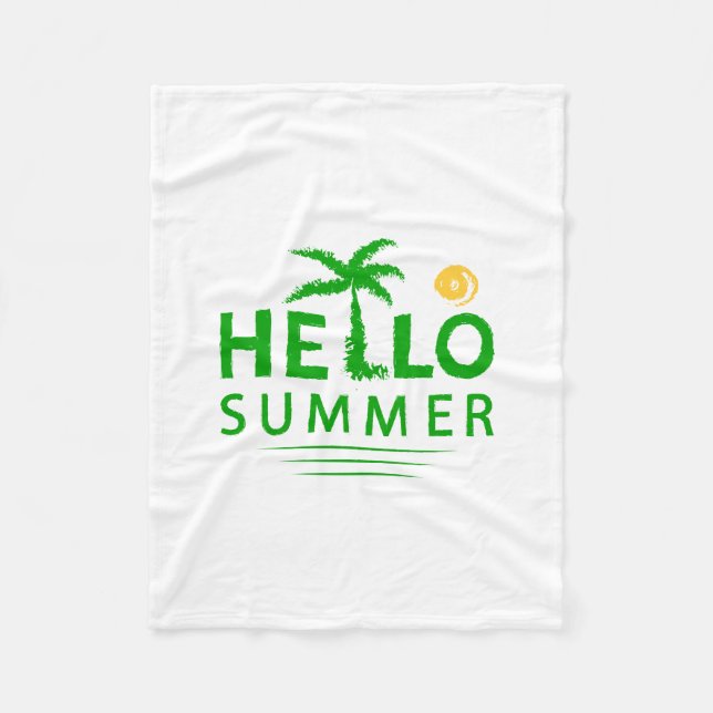 Hello Summer Fleece Blanket (Front)