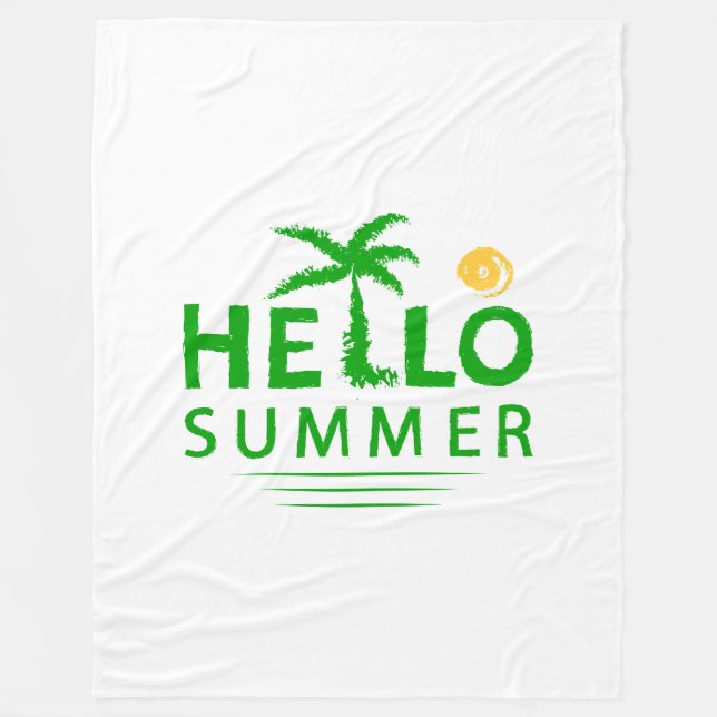 Hello Summer Fleece Blanket (Front)