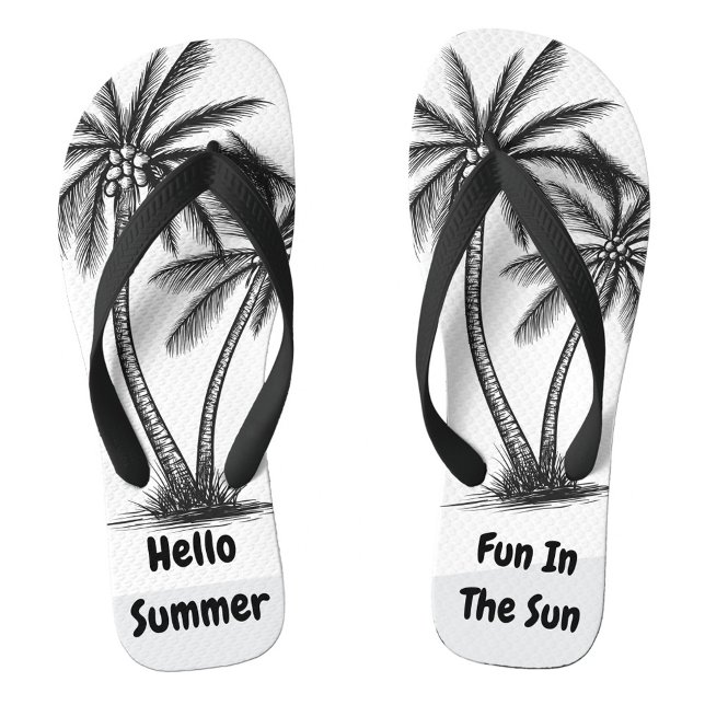 Hello Summer Flip Flops (Hello Summer Text Flip Flops!)