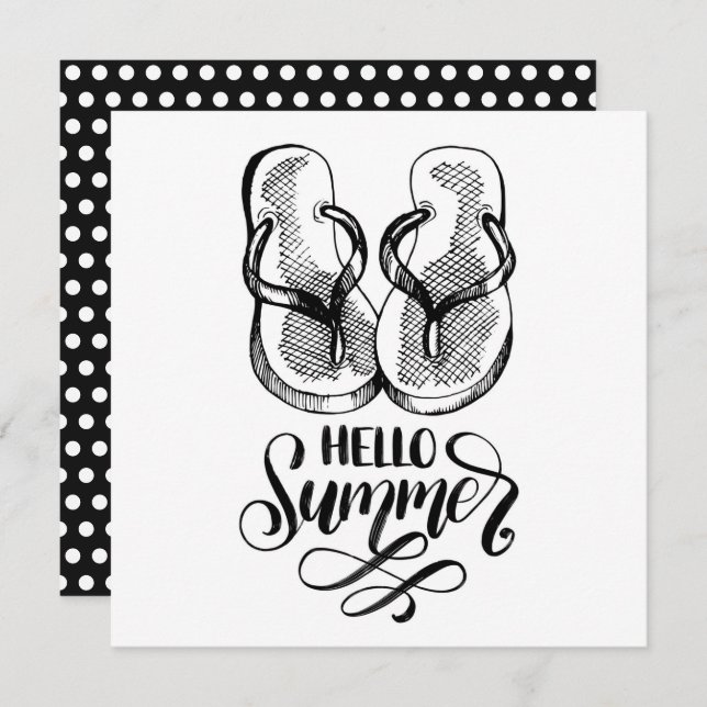 Hello Summer Flip Flops Greeting Card (Front/Back)