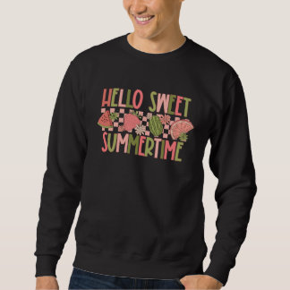 Hello Summer Floral Retro Sweet Fruit Strawberry W Sweatshirt