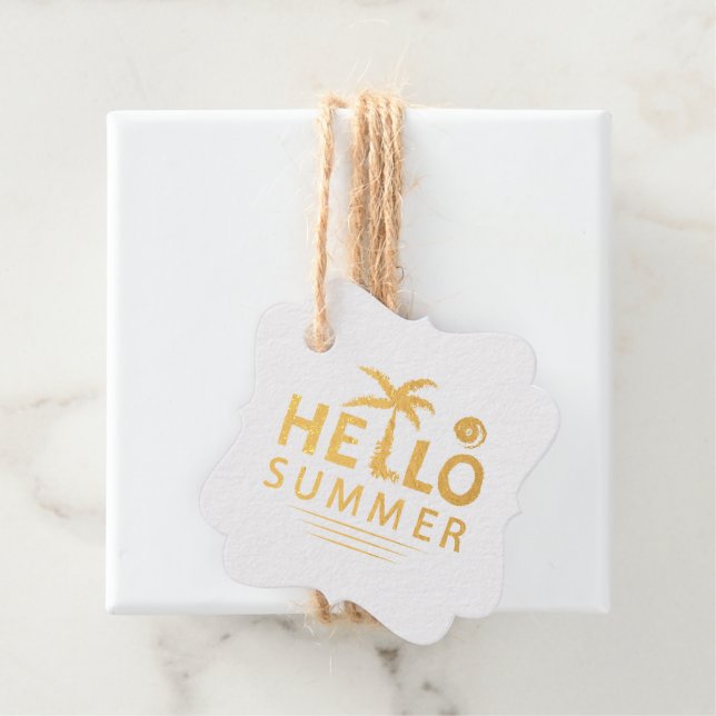 Hello Summer Foil Favor Tags (With Box)